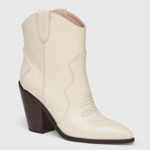 Paige Women’s Porter Western Boot- Size 7.5 NWOT, Bone Leather Cowboy Boots